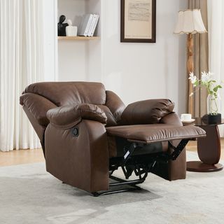 PULITO เก้าอี้พักผ่อนหนังสังเคราะห์ 1 ที่นั่ง รุ่น DENZEL ขนาด 87x97-167x101-78 ซม. สีน้ำตาล