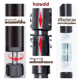 HAWDD ชั้นวางของเหล็กโล่ง 5 ชั้น รุ่น ROHAN-90 ขนาด 45x90x180ซม. สีดำ