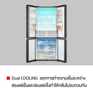 TOSHIBA ตู้เย็น 4 ประตู 18.0 คิว GR-RF605WI-PMT(06) สีเทา