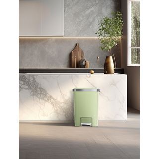 EKO ถังขยะพลาสติกขาเหยียบเหลี่ยม 35 ลิตร รุ่น HANA EK6388-MATCHA ขนาด 37x31x51ซม. สีเขียว