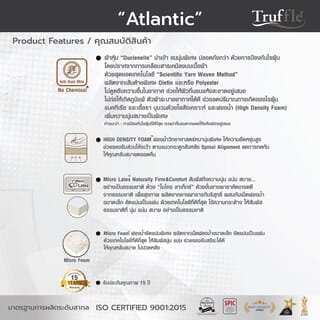 TRUFFLE ที่นอน  non-spring  เสริมยางพารา รุ่น  Atlantic  ขนาด 6 ฟุต หนา 10 นิ้ว สีน้ำตาล รับประกัน 15 ปี