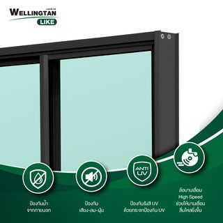 WELLINGTAN (LIKE) หน้าต่างอะลูมิเนียม SS W-AL/001 100 x 100ซม. สีดำ (ไม่มีมุ้ง)