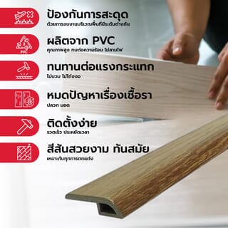 MAC ตัวจบต่างระดับT1 ขนาด25x5.5มม. ความยาว 2 เมตร Dwg.15A063V สีโอ๊ค325