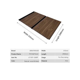 GREAT WOOD ไม้ฝ้าระแนง PS รุ่นJC1337-230BT ขนาด 315x7x2900 มม. สีNarural  wood