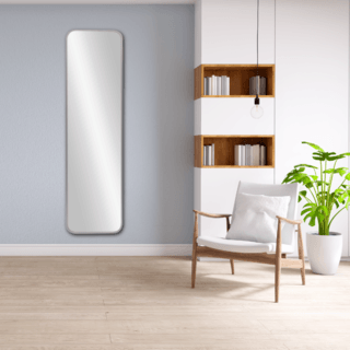 Nice กระจกมีกรอบอะลูมิเนียมทรงเหลี่ยม รุ่น อาเมเรีย-ซิลเวอร์ ขนาด 30x120 ซม. สีเงิน 