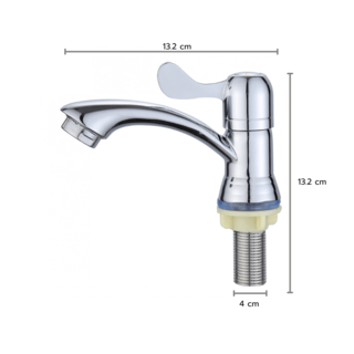 IRIS ก๊อกอ่างล้างหน้าทรงเตี้ย รุ่น IR-51111 ขนาด 4x13.2x13.2 ซม. สีโครม