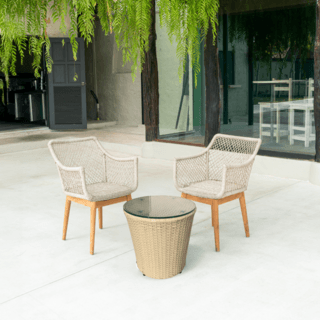 (1/2)SUMMER SETโต๊ะ outdoor อลูมิเนียม Kood ขนาด 45x45x45 ซม. สีเบจ