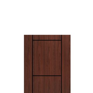 WELLINGTAN ประตูยูพีวีซีปิดผิวลามิเนต บานทึบเซาะร่องเส้นดำ REVO LWMNR007 80x200ซม. RED CHERRY (เจาะรูลูกบิด)