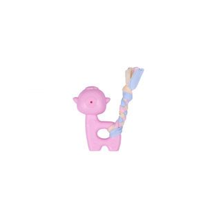 DUDUPETS ของเล่นสัตว์เลี้ยงอัลปาก้ายาง รุ่น STICKY ขนาด 9.4x6.4x3.2 ซม. ชมพู