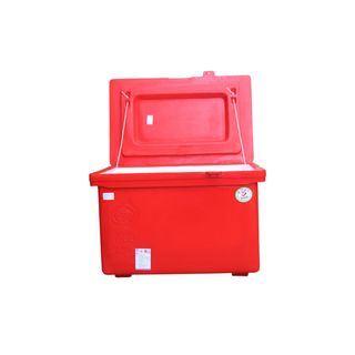 S&P ถังแช่ ขาสูง บานพับมือจับ 120 ลิตร สีแดง