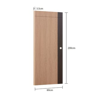 WELLINGTAN ประตูยูพีวีซีบานทึบเซาะร่อง UPVC-WEFU010-1 ขนาด 80x200ซม. สีทูโทน น้ำตาล-เบจ (เจาะลูกบิด)