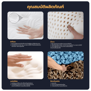 Truffle ที่นอนพ็อกเก็ตสปริงเสริมยางพารา รุ่น Petunia ขนาด 180x200x29 ซม. (6ฟุต) สีขาว-น้ำเงิน