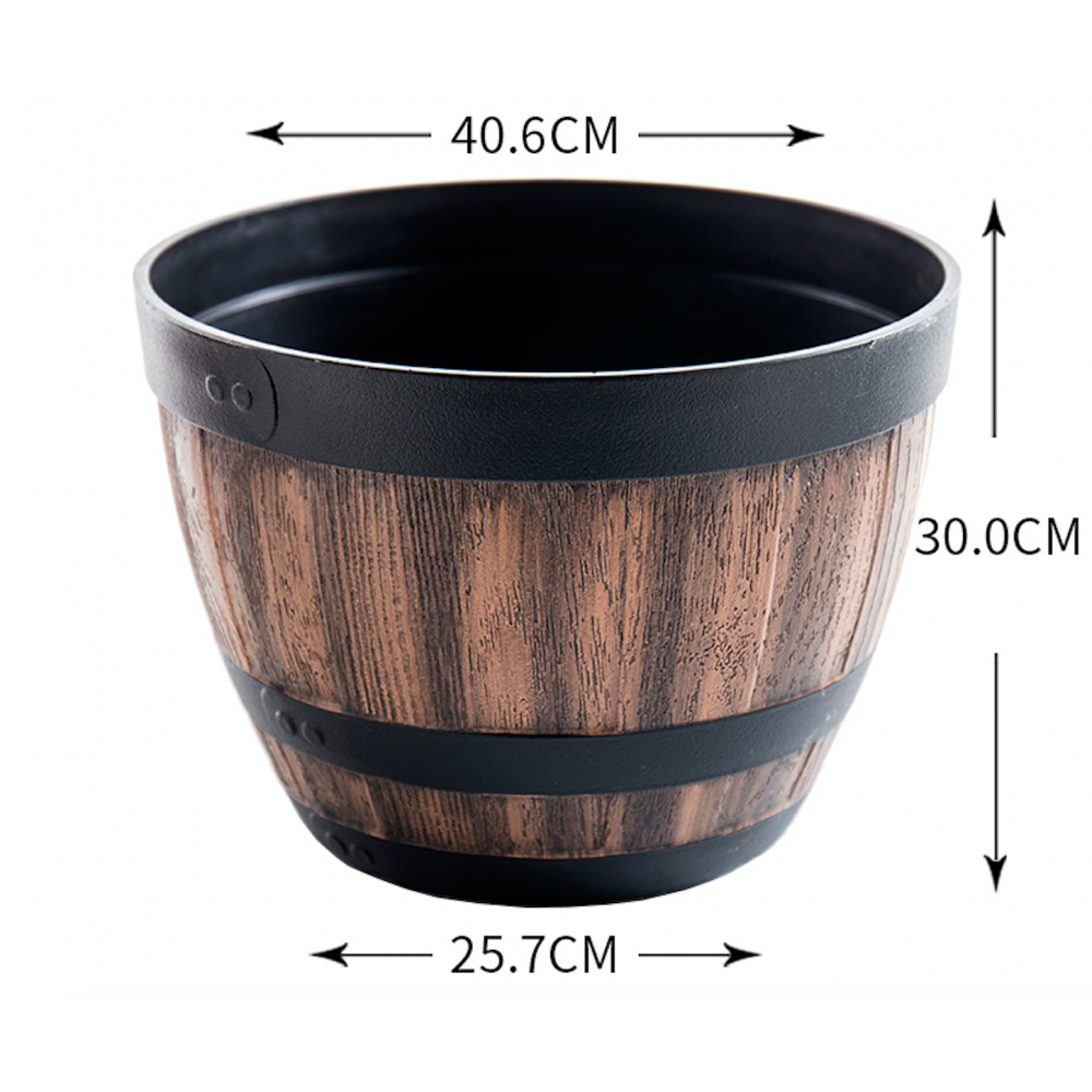 Tree O กระถางต้นไม้ 16นิ้ว รุ่น AM003 ขนาด 40.6*30ซม. สีไม้ 