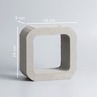 วีบล็อค อิฐบล็อกช่องลมลาย สี่เหลี่ยมมุมโค้ง A ขนาด 19x19x9ซม.