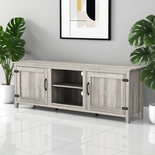 DELICATO ชั้นวางทีวี รุ่น RETRO ขนาด 39x178x63 ซม. สีเทาอ่อน