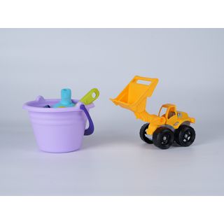 TOYS ของเล่นชุดรถแบคโฮชายหาดและอุปกรณ์ 7 ชิ้น รุ่น HG-1229 ขนาด 18x17x22 ซม. คละสี