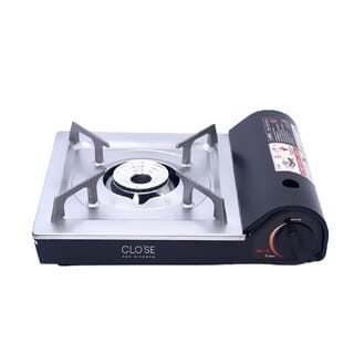 CLOSE เตาแก๊สพกพา 1 หัวเตา TRIXIE สีเงิน-ดำ