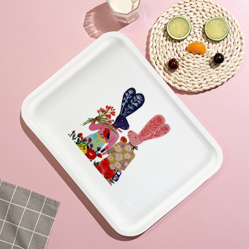 NIBIRUถาดอเนกประสงค์สี่เหลี่ยม 23x30.5x2 CM. BUTTER คละลาย