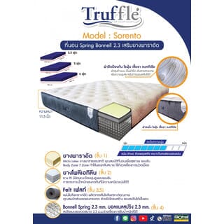 TRUFFLE ที่นอน  Bonnell Spring  2.3  เสริมพาราอัด รุ่น Sorento หนา 12นิ้ว ขนาด 6 ฟุต