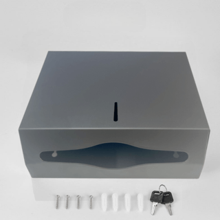 Verno กล่องใส่กระดาษชำระสแตนเลส 304 ทรงเหลี่ยม รุ่น Mabel-G ขนาด 26x28.5x10 ซม. สีเทากันเมทัล