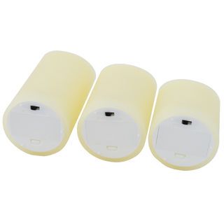 COZY เทียน LED 3ชิ้น/กล่อง รุ่น AZEL ขนาด 7.5x7.5x10ซม. / 7.5x7.5x12.5ซม./ 7.5x7.5x15ซม. สีเบจ