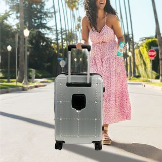 WETZLARS กระเป๋าเดินทาง ขนาด 20 นิ้ว พร้อมช่องใส่ของด้านหน้า ขนาด 22x34x54 ซม. สีเงิน 