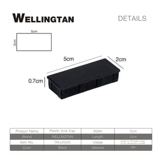 WELLINGTAN ฝาปิดกล่องอะลูมิเนียม TALU5020 5x2x0.7ซม. สีดำ
