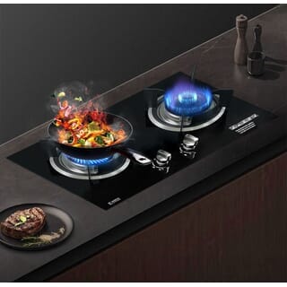 KOCH KITCHEN เตาแก๊สแบบฝังหน้ากระจก 2 หัวเตา NICASIO K-02 สีดำ