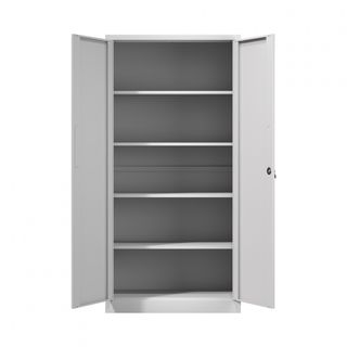 SMITH  ตู้เหล็กเก็บเอกสาร บานทึบรุ่น Artie ขนาด 40x90x185 ซม. สีเทา-แดง