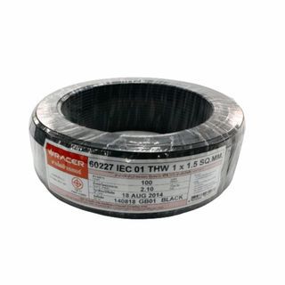 RACER ខ្សែភ្លើង IEC 01 THW 1x1.5 SQ.MM 100M. ខ្មៅ