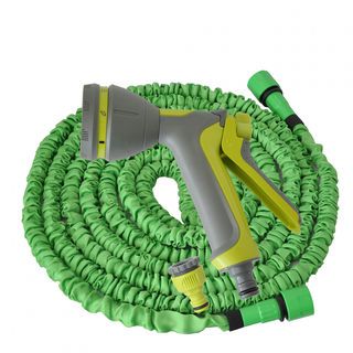 Tree’O Plus ชุดสายยางยืดหดพร้อมปืนฉีดน้ำปรับหัวได้8รูปแบบ รุ่นDYWGH5115 ขนาด5/16” ยาว15เมตร สีเขียวเทา