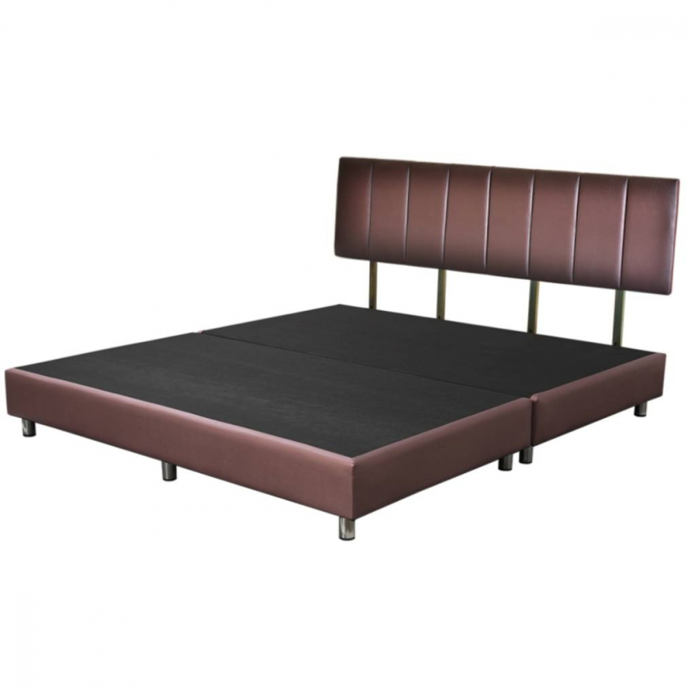 TRUFFLE ฐานเตียงรุ่น Domon 3.5 ฟุต PVC สีน้ำตาลเข้ม