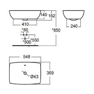 American Standard อ่างล้างหน้าวางบนเคาน์เตอร์ก๊อกบนอ่าง รุ่น ซิกเนเจอ WP-0618-WT