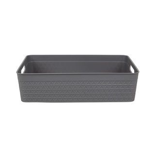 GOME ตะกร้าอเนกประสงค์ทรงเหลี่ยม รุ่น Waffle TG54161 ขนาด 25.5x32.5x8 ซม.(A4) สีเทา