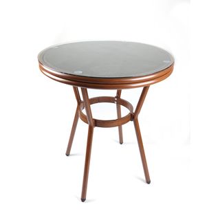 โต๊ะสนามหน้ากระจก Brunon 70x74ซม. สีเทาเข้ม