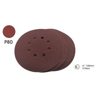 กระดาษหนามเตยทรายกลมมีรู 6 CS250680 เบอร์ 80  (แพ๊ค 5)