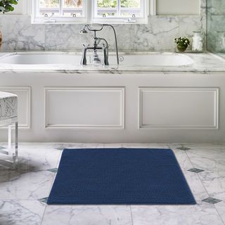 COZY พรมเช็ดเท้าขนนุ่ม รุ่น GINA02 ขนาด 50x80×1.1ซม. สีน้ำเงิน