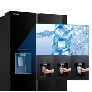 TOSHIBA ตู้เย็นSBS 20.0 คิว GR-RS755WIA-PGTH(22) กระจกดำ
