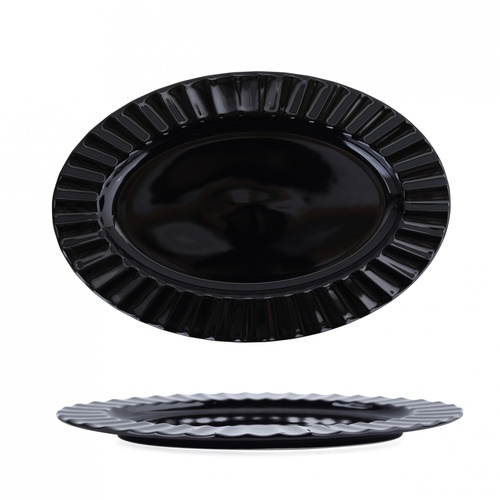 ADAMAS จานเปลเซรามิค 12 นิ้ว SNOOZE-BL03 สีดำ