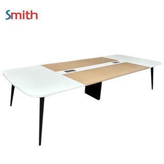(1/4)SMITH โต๊ะประชุม รุ่น Monic-03 ขนาด 140x350x75 ซม. สีขาว