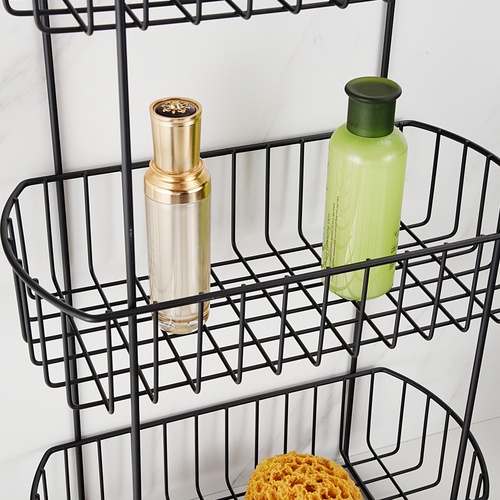 Iris ตะแกรงชั้นวางของอเนกประสงค์ 3 ชั้น รุ่น แมมบา PQS-TQ-219 ขนาด 34x17x57 ซม. สีดำ