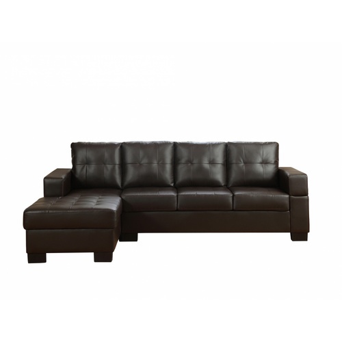 PULITO ชุดโซฟาหนัง PU L-SHAPE ด้านขวา Hans 254x148x86 ซม. สีน้ำตาล (1/2)