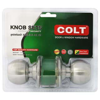 COLT ลูกบิดห้องน้ำ จานเล็ก สเตนเลส-304 รุ่น 8322-302 SS สีสเตนเลส