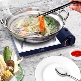 CLOSE เตาแก๊สพกพา 1 หัวเตา TRIXIE สีเงิน-ดำ