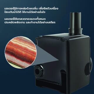 BOYU ปั๊มน้ำตู้/บ่อปลา รุ่นFP-6000 ขนาด105W Qmax6000L/H สีดำ