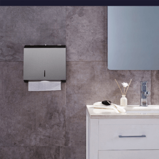 Verno กล่องใส่กระดาษชำระสแตนเลส 304 ทรงเหลี่ยม รุ่น Mabel-G ขนาด 26x28.5x10 ซม. สีเทากันเมทัล