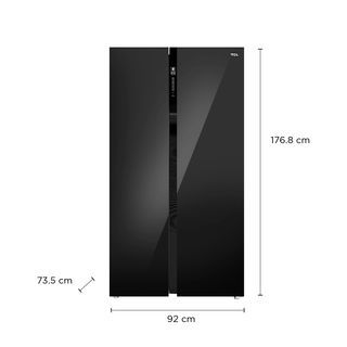 TCL ตู้เย็น SIDE BY SIDE ขนาด 22.3 คิว รุ่น RT62GPSBD สีดำกระจก
