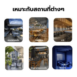 SUMMER SET โต๊ะ outdoor อลูมิเนียม KHAM ขนาด 60x60x45 ซม. สีดำ