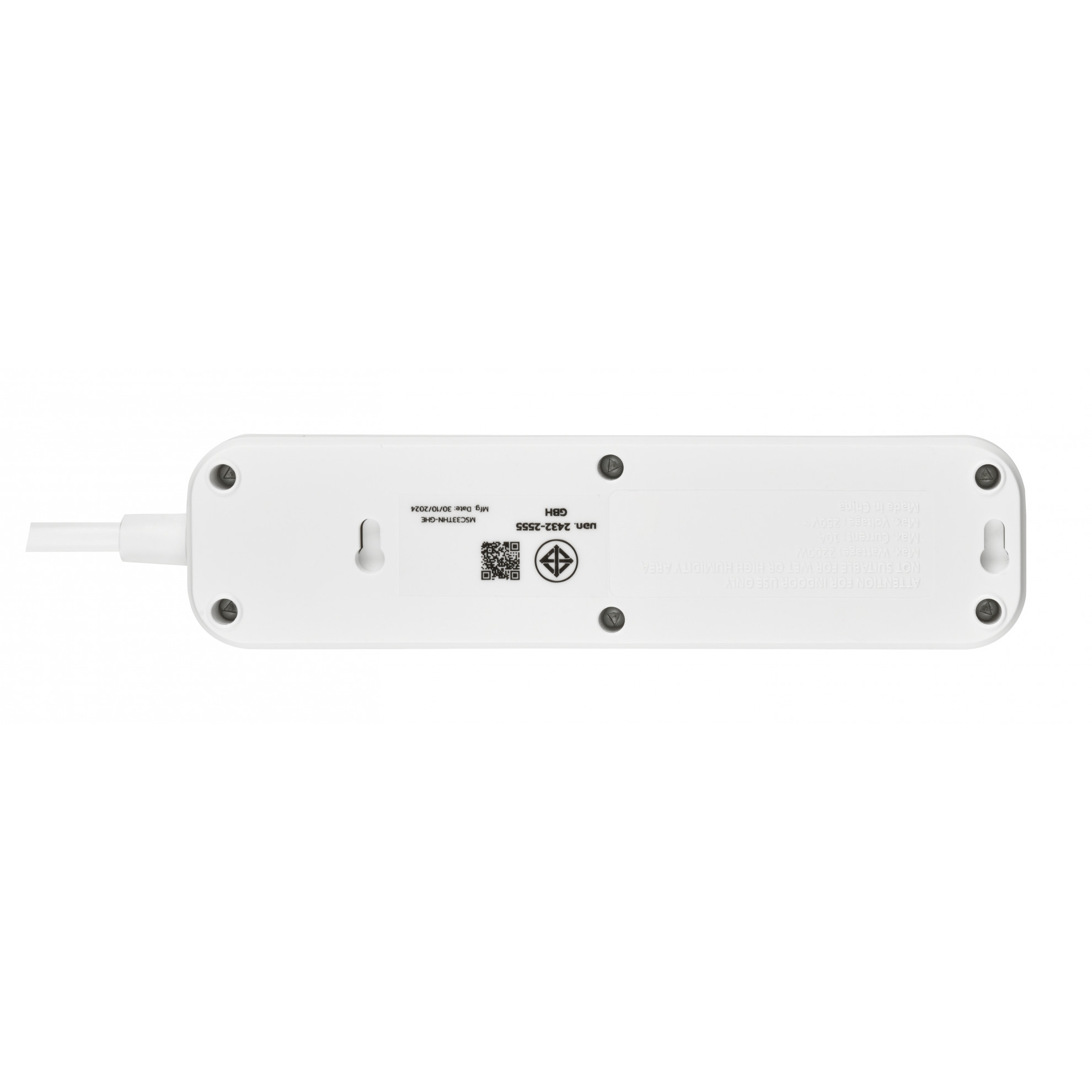 EILON รางปลั๊กไฟ รุ่นMSC33THN-GHE  3ช่อง 1สวิตช์ 10A  2200W  3เมตร