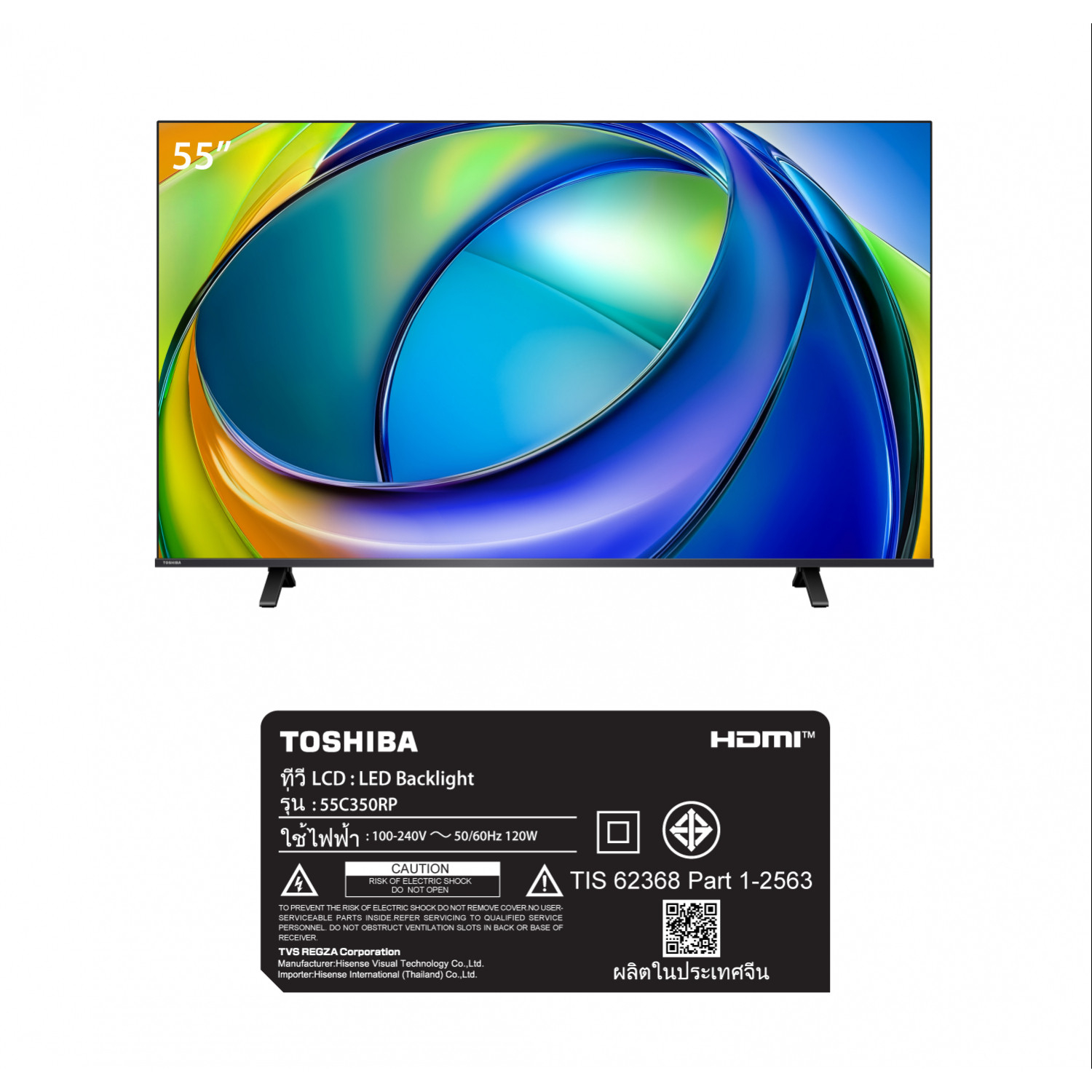 TOSHIBA โทรทัศน์ UHD VIDAA SMART 4K TV 55 นิ้ว รุ่น 55C350RP